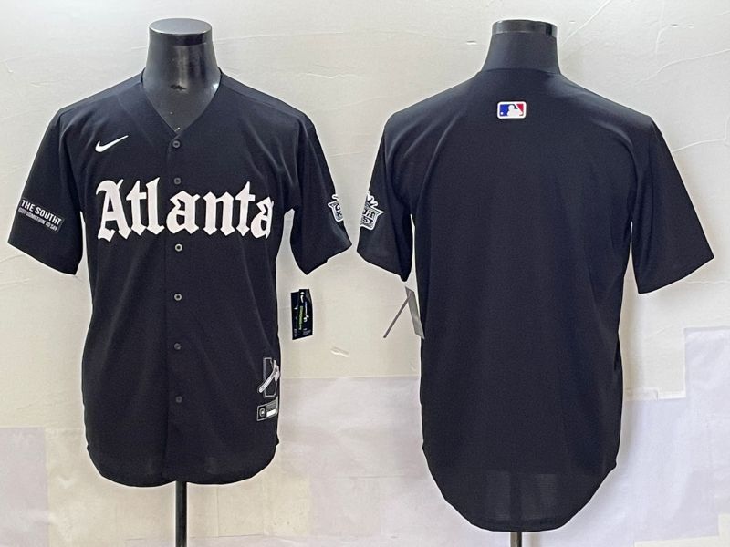 Men 2025 Atlanta Braves Blank Black Five generations Joint Name Nike MLB Jersey style 5->atlanta braves->MLB Jersey